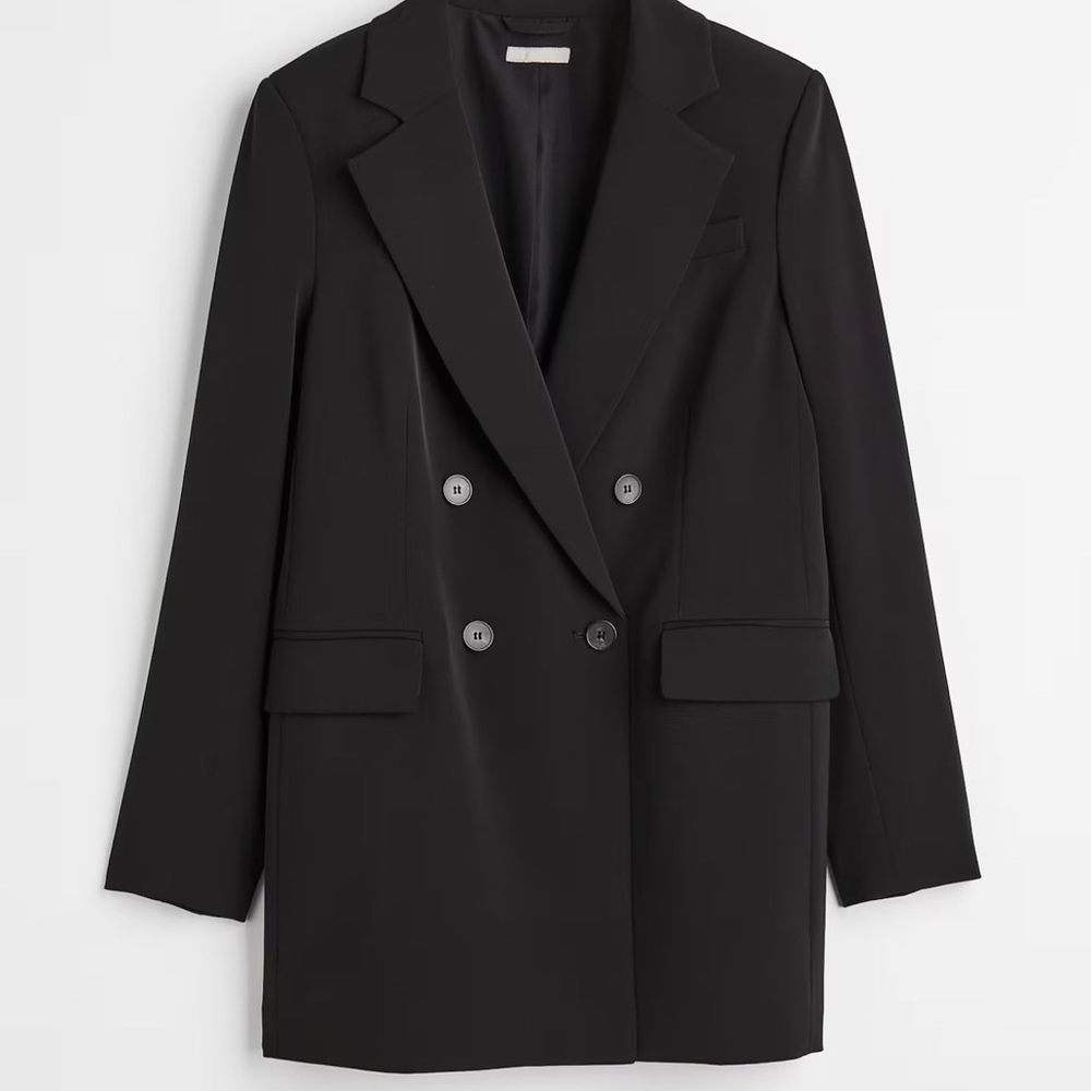 H&M Black Double-Breasted Blazer